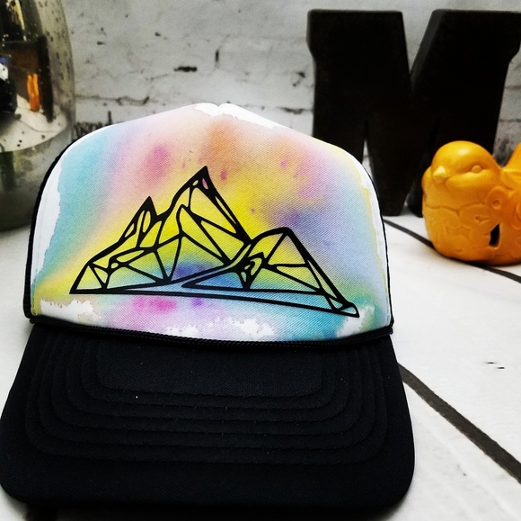 Watercolor Mountain Trucker Hat - Picture 1 of 3